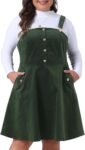 Plus Size Women's Corduroy Adjustable Strap Suspender Skirt