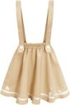 Women's Cat Paw Embroidery Pleated Suspender Mini Skirt