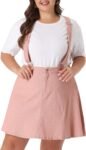 Plus Size Women's Adjustable Strap Mini Denim Suspender Skirt